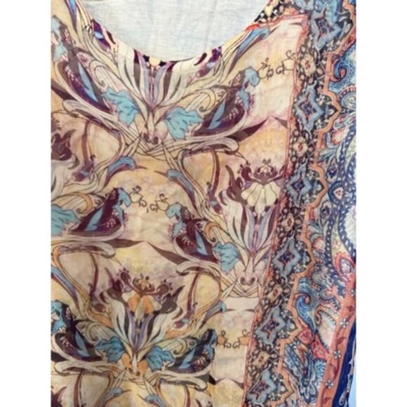 OneWorld Live And Let Live Womens Sleeveless Top 1X Multicolor Paisley Print - Picture 3 of 7